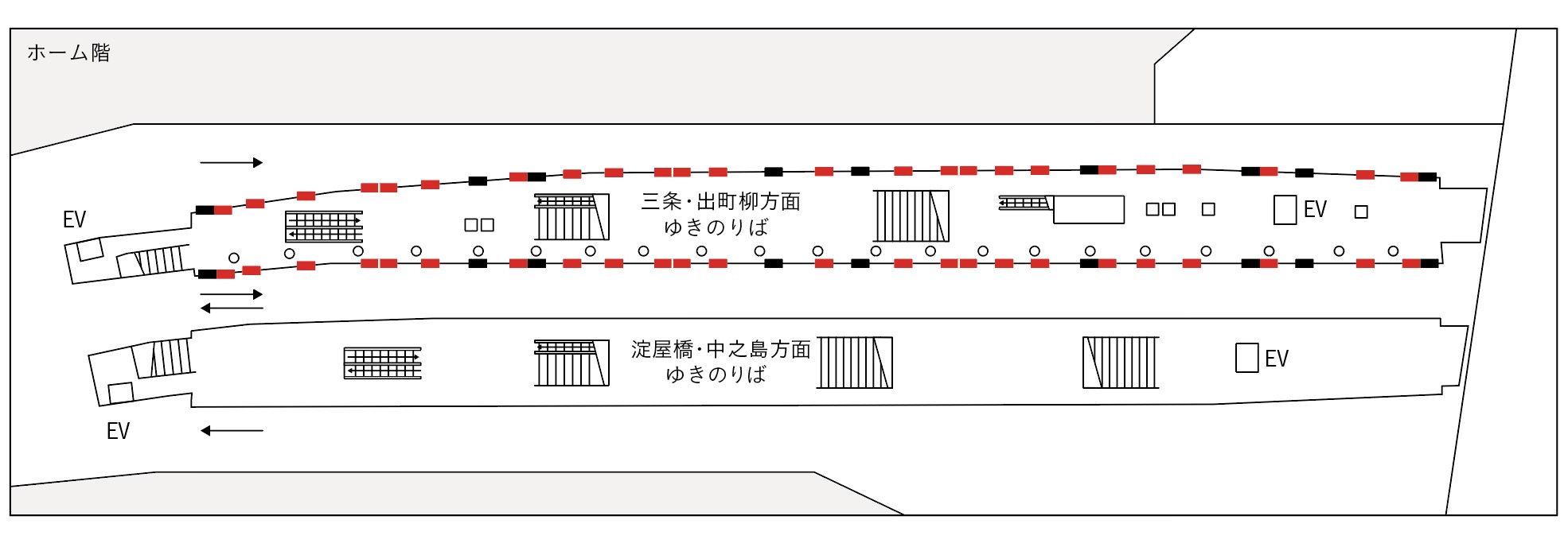 京橋ホームドアシート 配置図