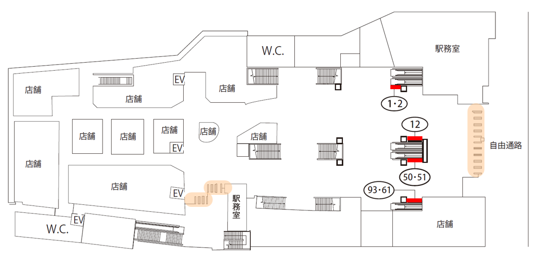 大和西大寺駅　駅ばりポスターセット 配置図