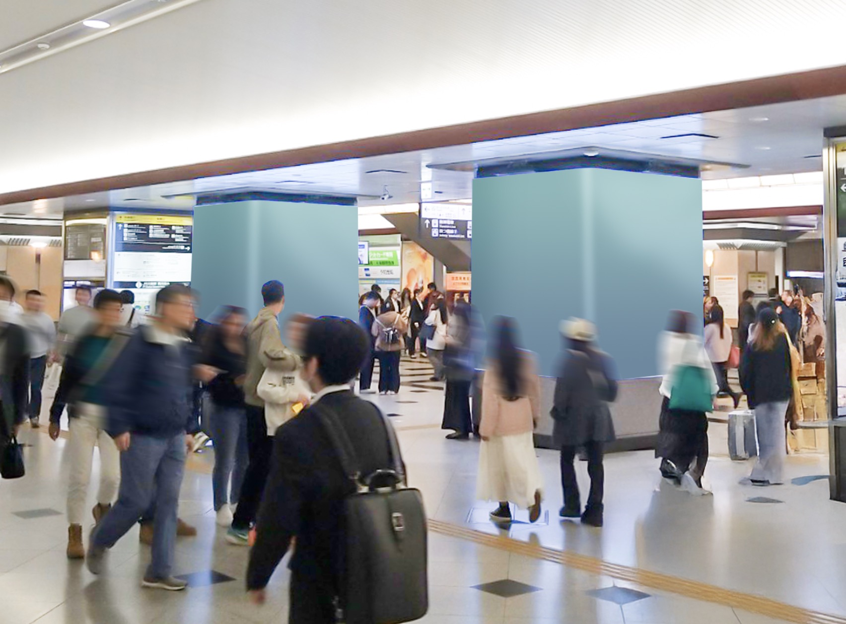 大阪駅中央口柱巻きLEDビジョン | JR西日本 | 京阪の交通広告