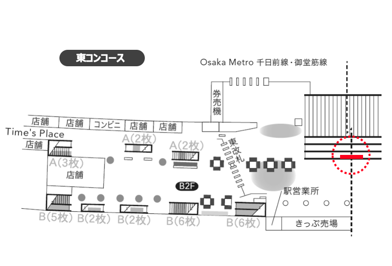 大阪難波駅ウォールシートなんば 配置図