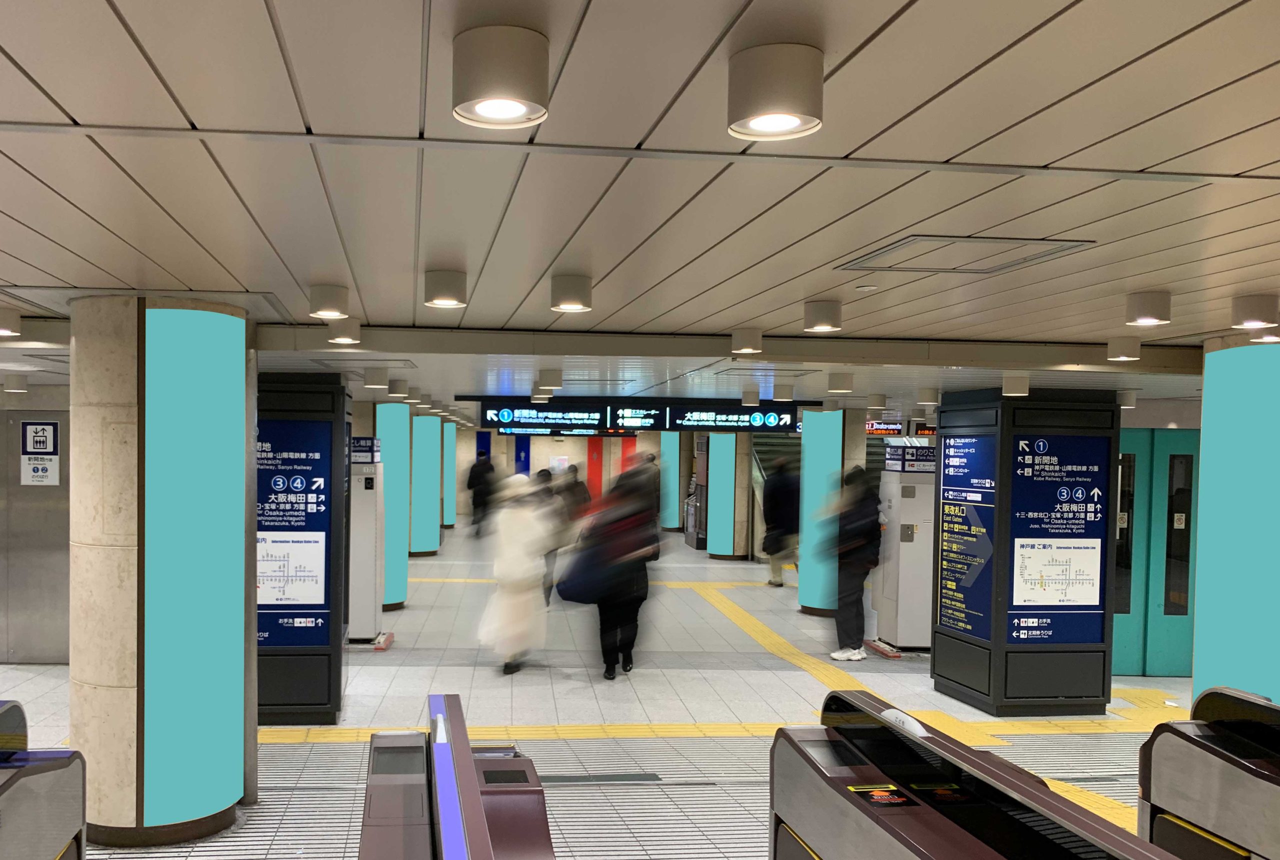 神戸三宮半円柱シート | 阪急電車 | 京阪の交通広告ポータルサイト