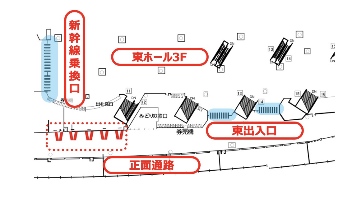 J・ADビジョンWEST 新大阪駅3F東西通路セット 配置図