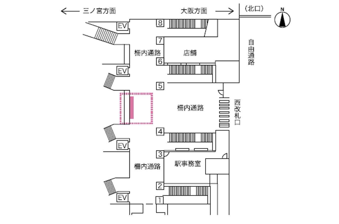 尼崎駅マルチビジョン 配置図