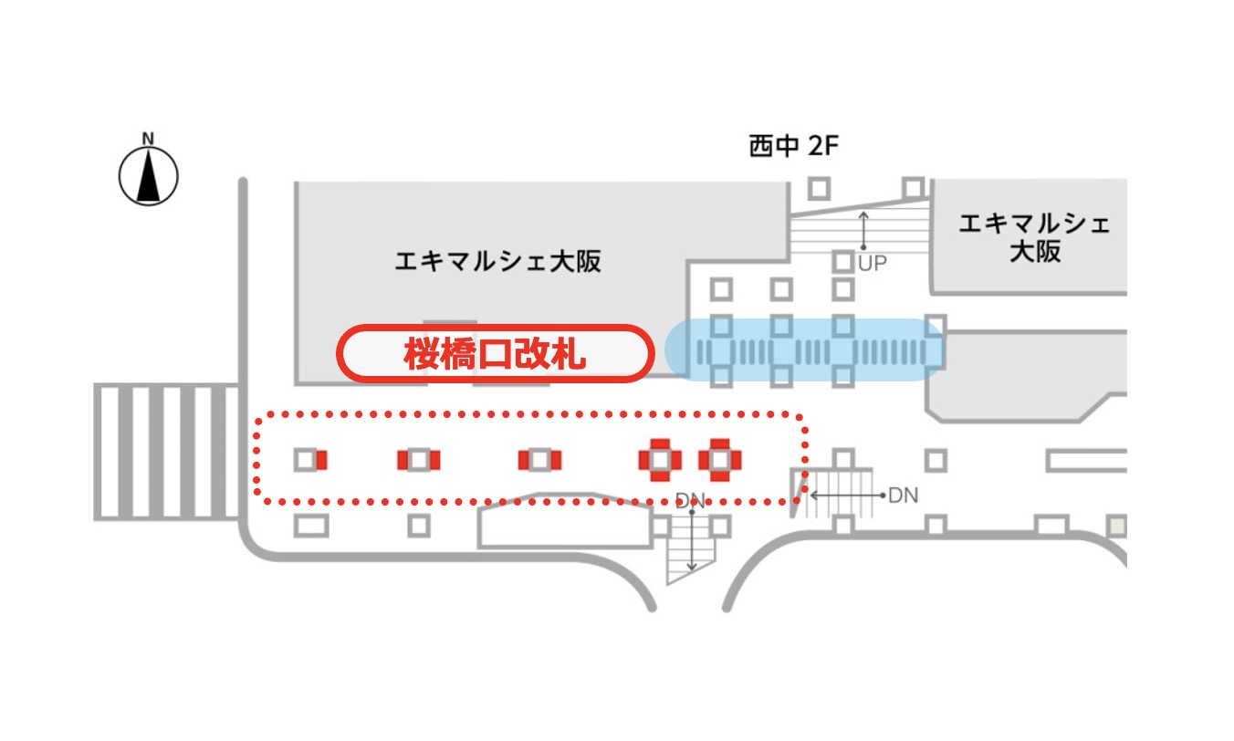 J・ADビジョンWEST  大阪駅桜橋口セット 配置図