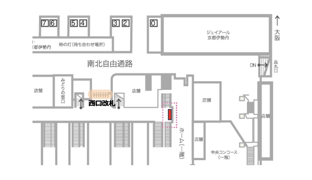 京都駅橋上北壁面セット 配置図