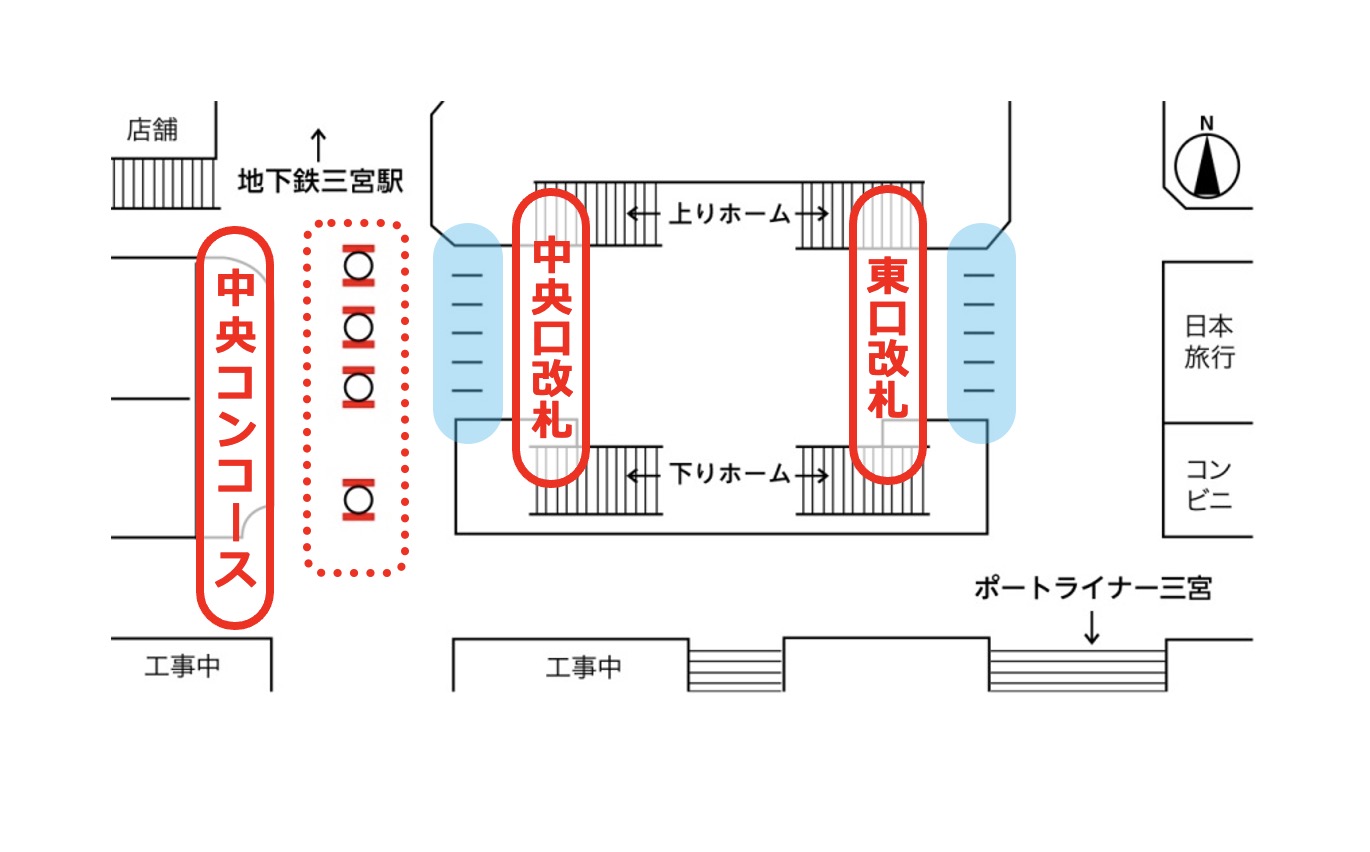 J・ADビジョンWEST  三ノ宮駅中央口セット 配置図