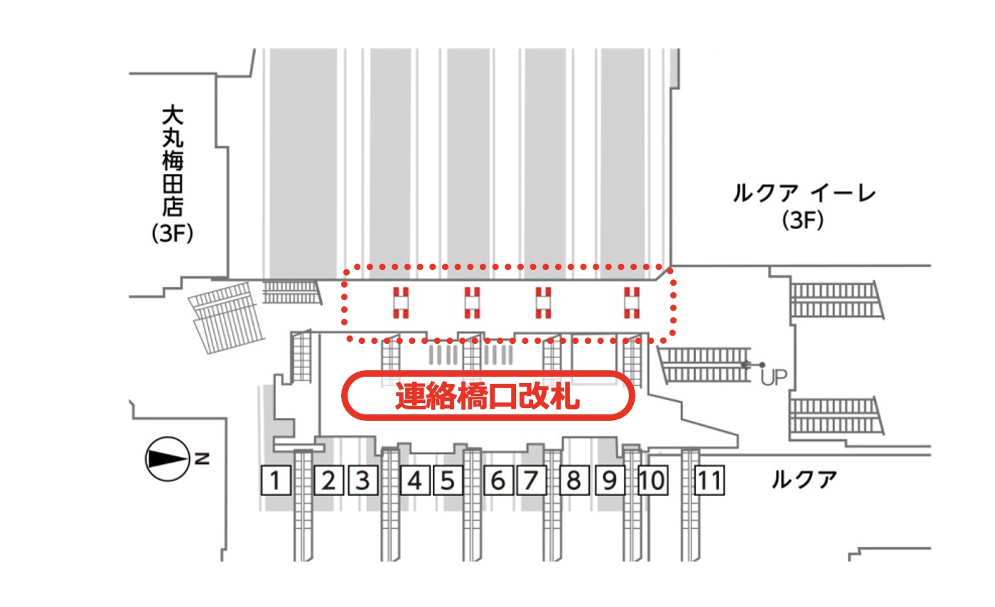 J・ADビジョンWEST  大阪駅連絡橋口セット 配置図