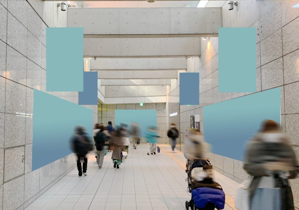 大阪駅ノースゲート東地下通路フラッグ＆シート