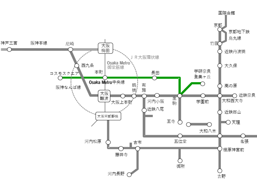 けいはんな線 小枠額面ポスター 配置図
