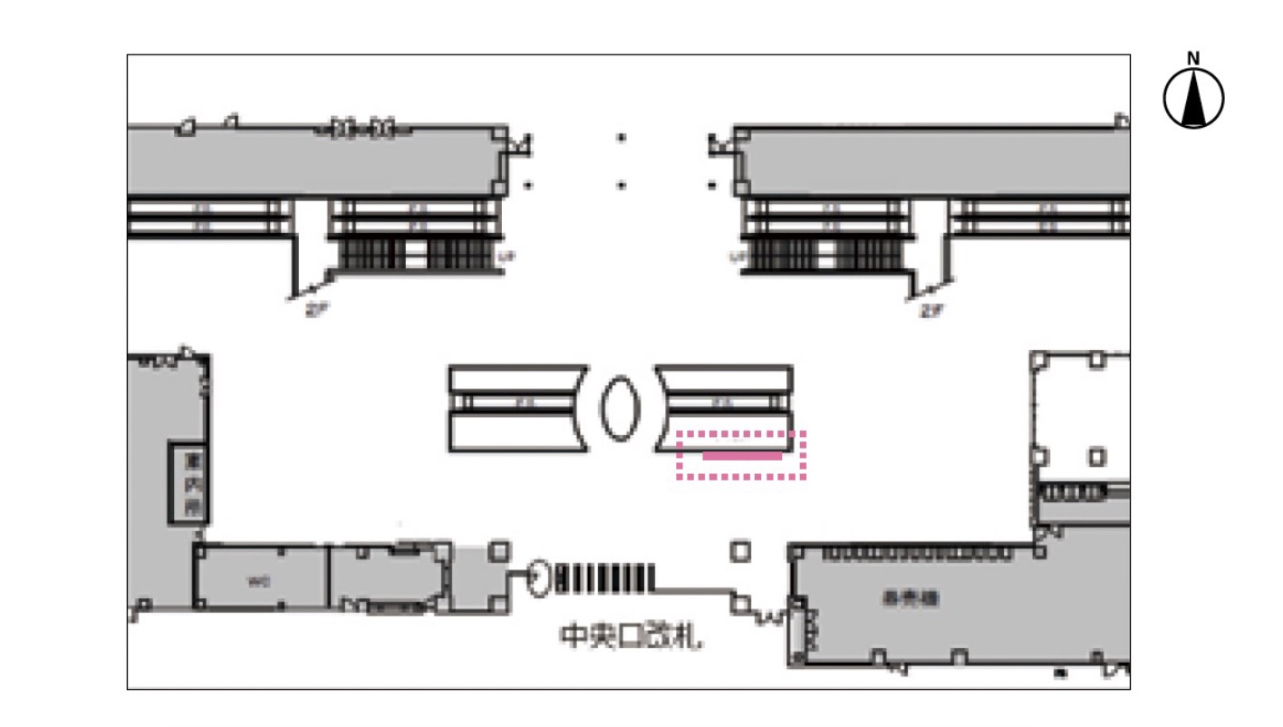 京都駅中央口改札前マルチ4セット 配置図